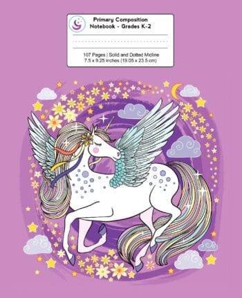 Primary Composition Notebook: Beautiful Unicorn | Grades K-2 Kindergarten Writing Journal