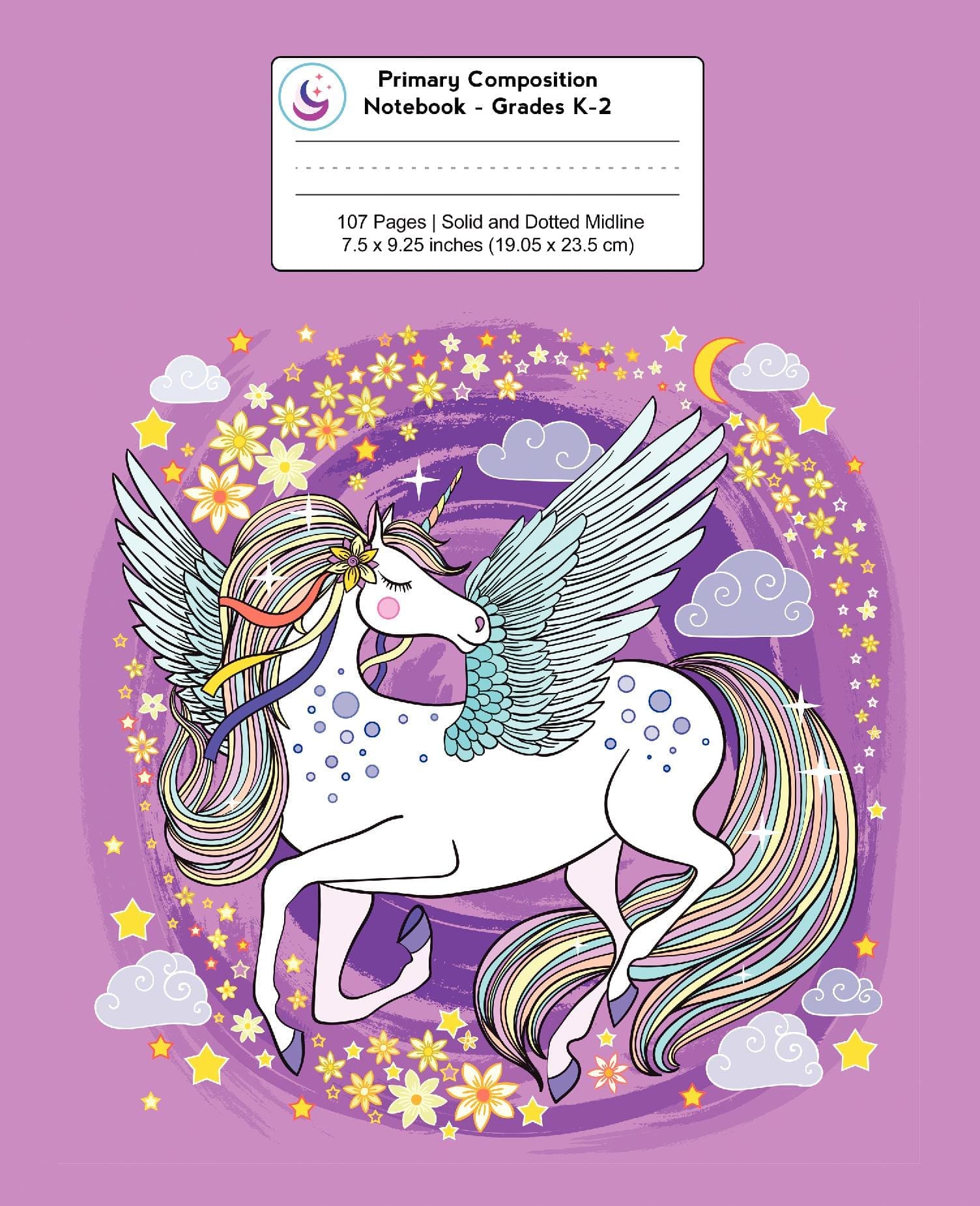 Primary Composition Notebook: Beautiful Unicorn | Grades K-2 Kindergarten Writing Journal