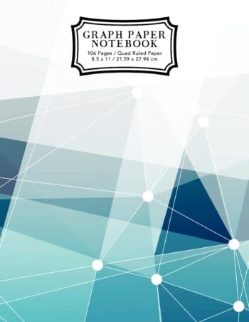 Graph Paper Notebook: Blue Abstract Lines | Grid Paper Composition Notebook, Graphing Paper, Quad Ruled