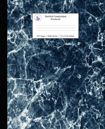 Marbled Composition Notebook: Blue Marble Paper | Wide Ruled Notebook/Journal Paper