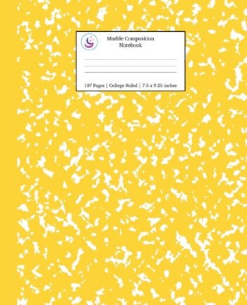 Marble Composition Notebook College Ruled: Yellow Marble Notebooks, School Supplies, Notebooks for School