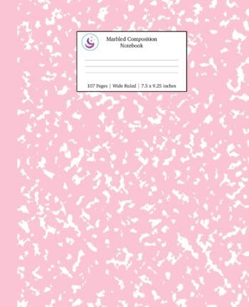 Marbled Composition Notebook: Pink Marble Wide Ruled Paper Subject Book