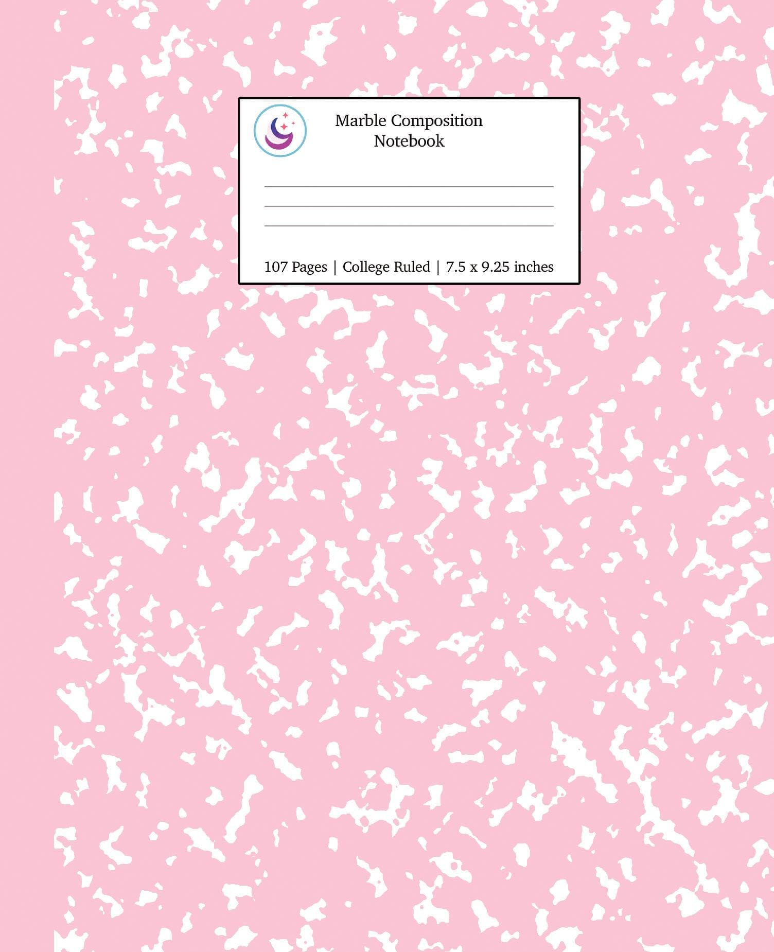 Marble Composition Notebook College Ruled: Pink Marble Notebooks, School Supplies, Notebooks for School