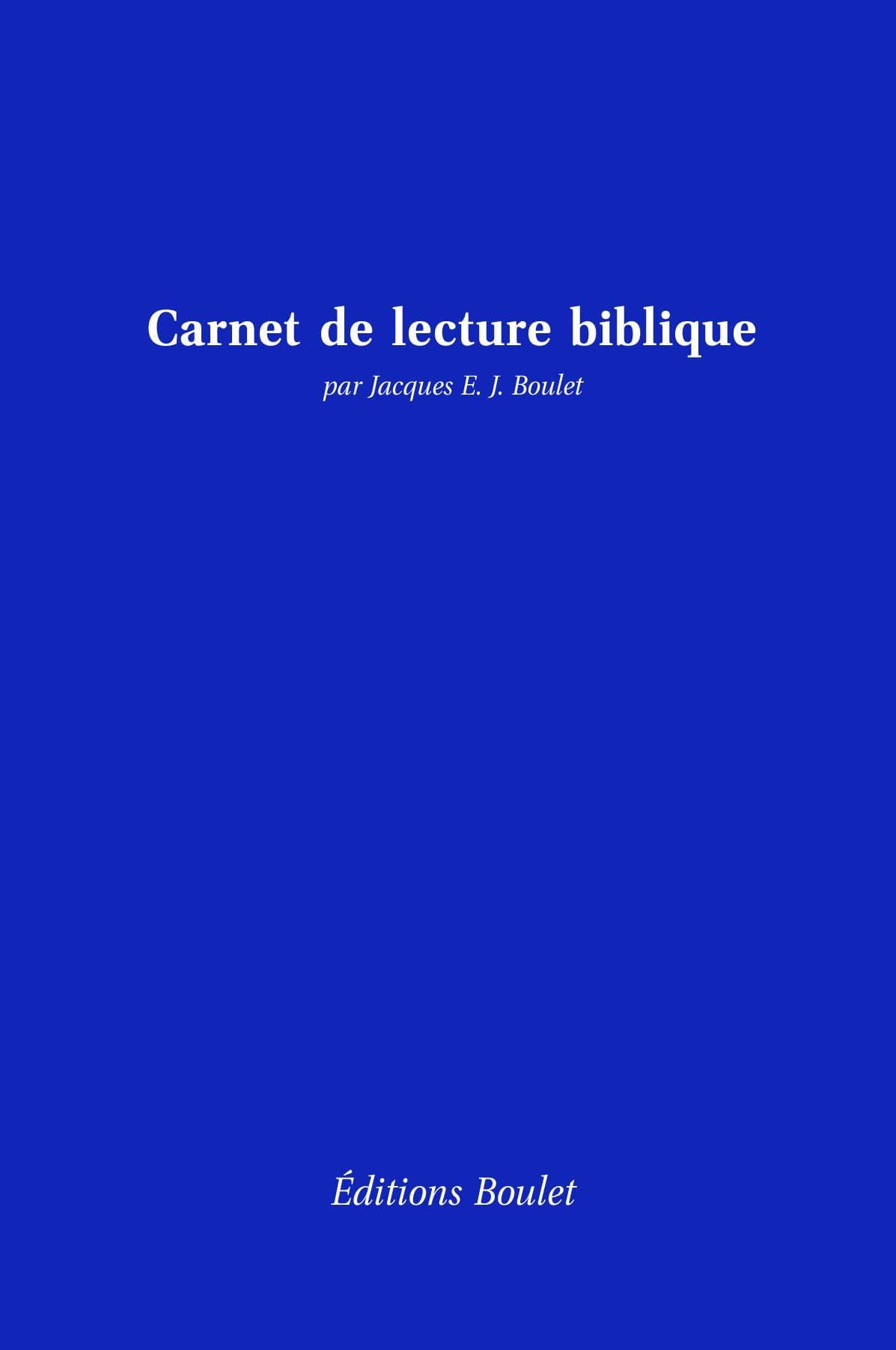Carnet de lecture biblique