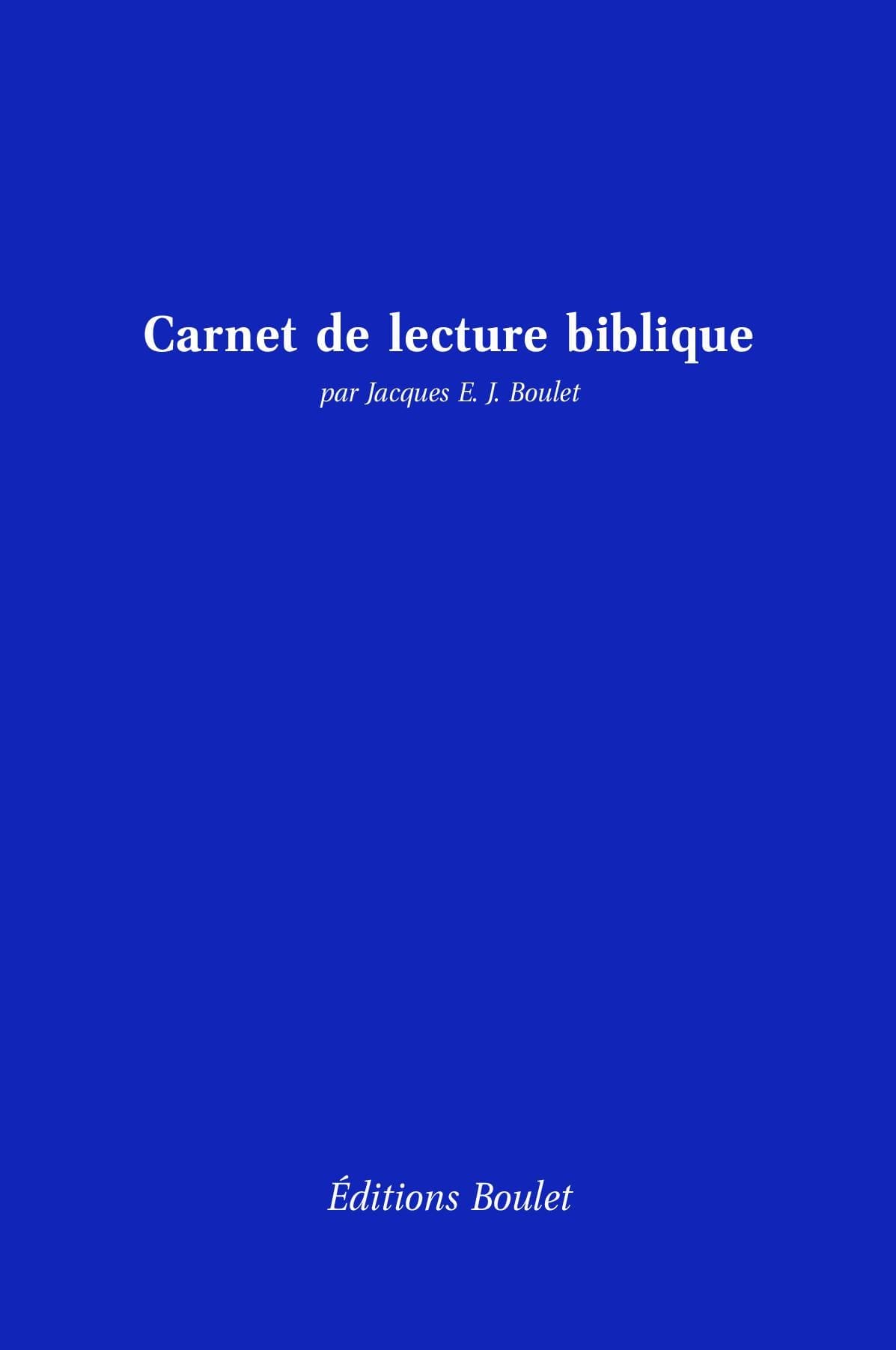 Carnet de lecture biblique