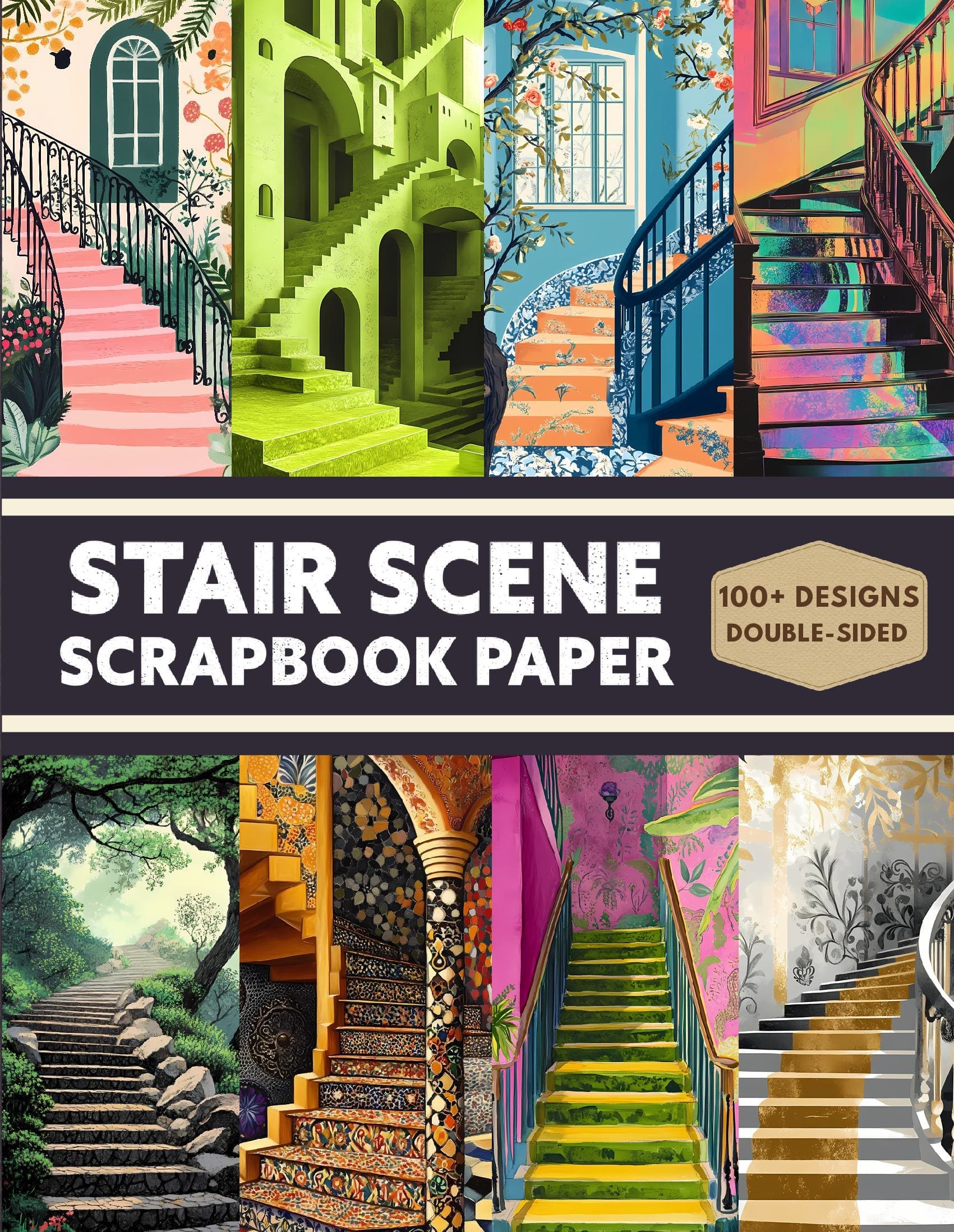Stair Scene Scrapbook Paper