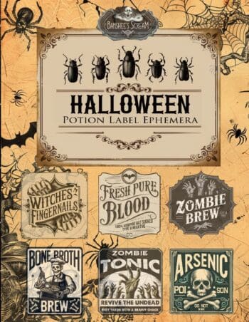Halloween Potion Label Ephemera Book