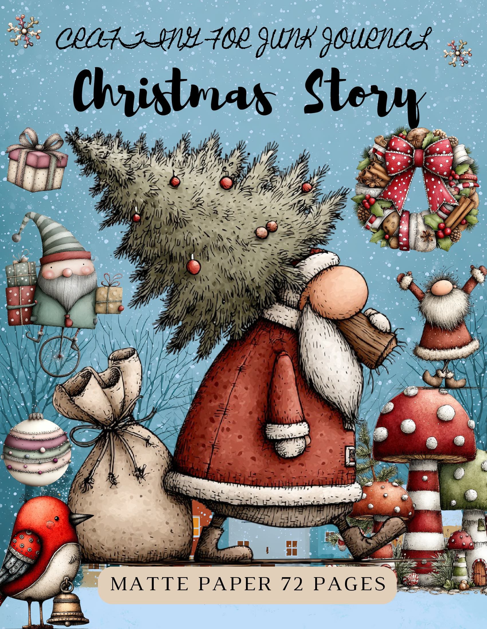 Crafting for Junk Journals Christmas Story Ephemera Book