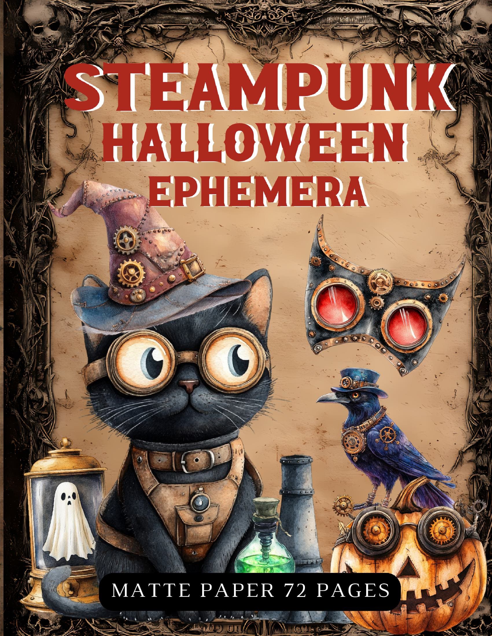 Steampunk Halloween Ephemera Book