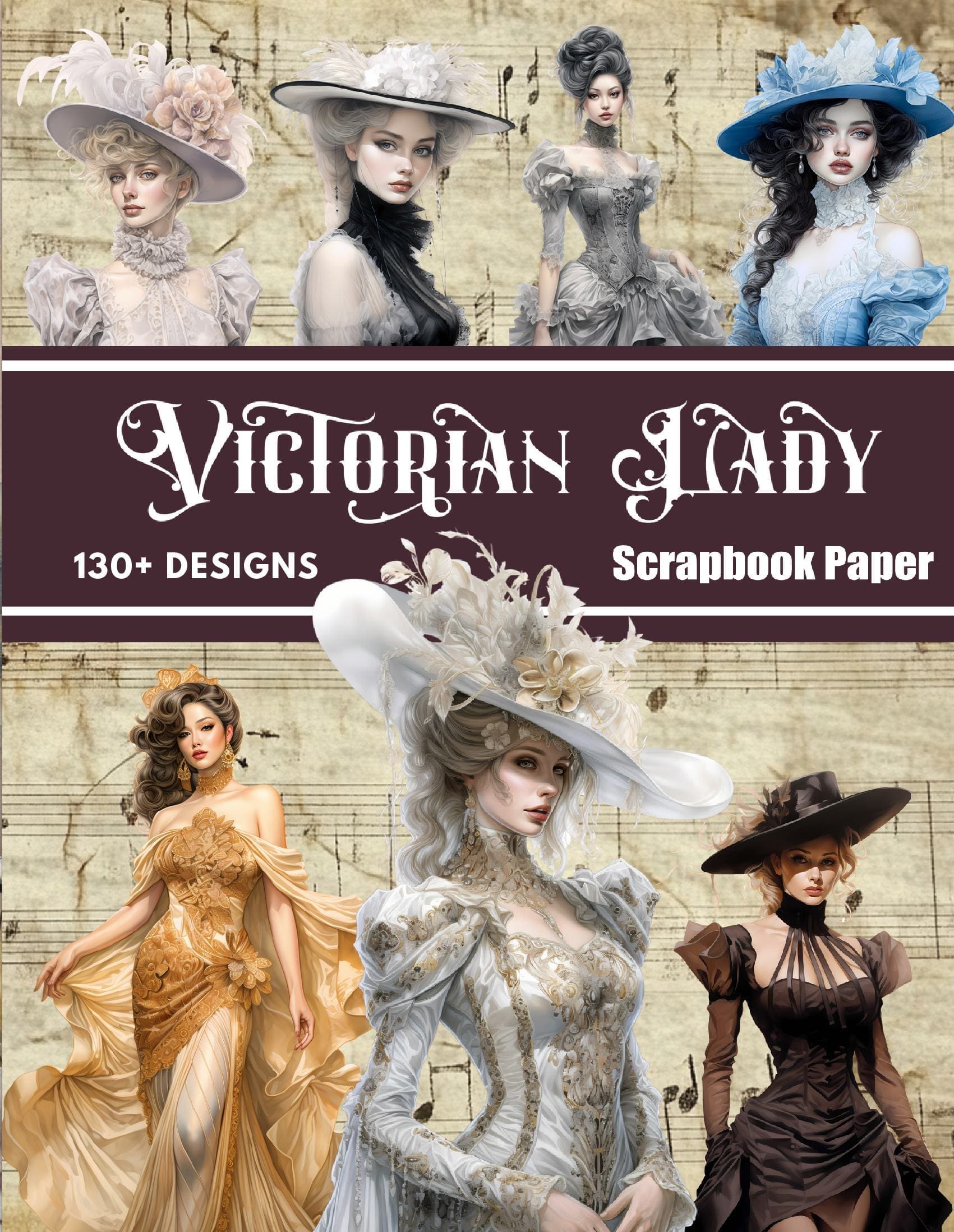 Victorian Lady Scrapbook Paper