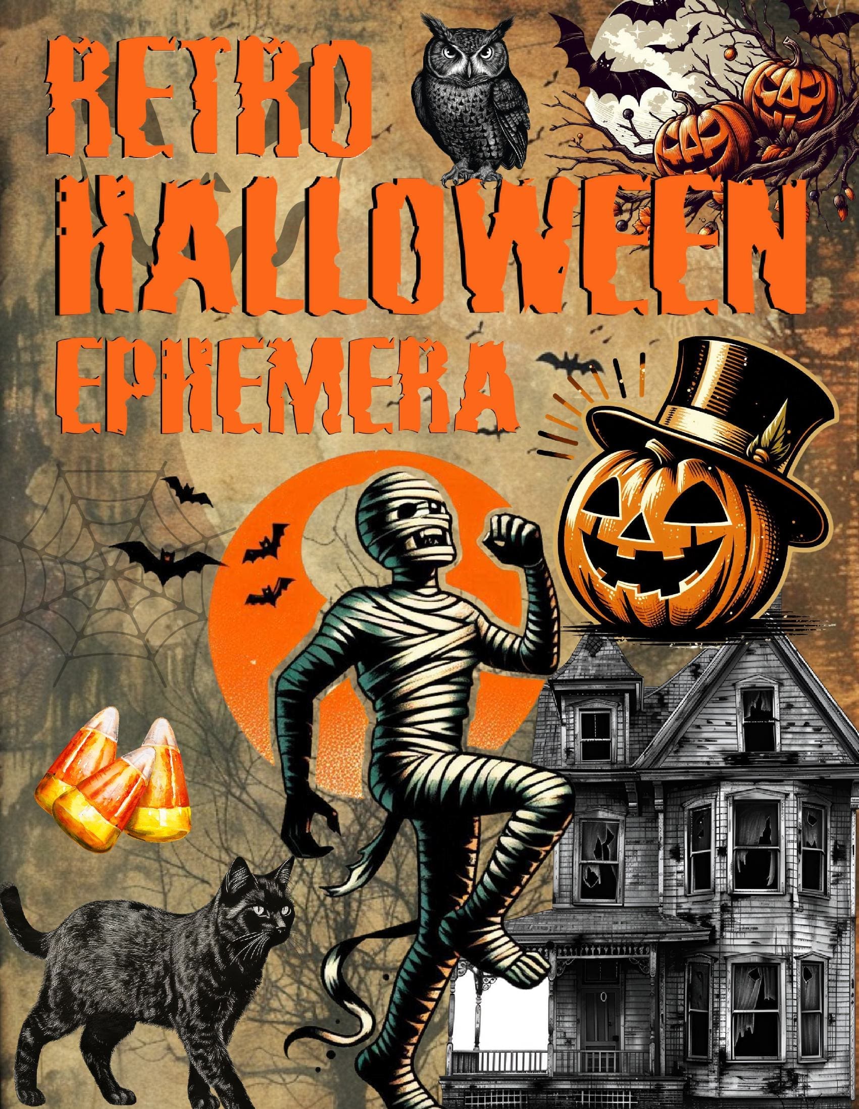 Retro Halloween Ephemera Book