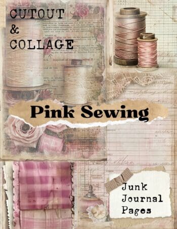 Cutout and Collage Pink Sewing Scrapbook Paper