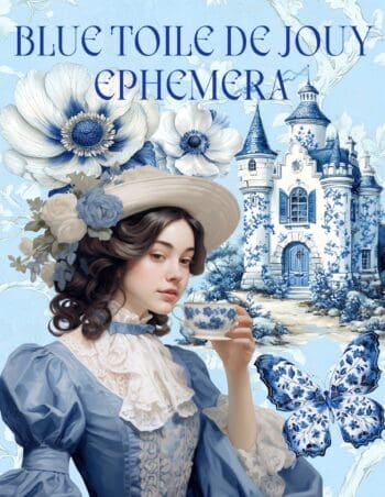 Blue Toile de Jouy Ephemera Book