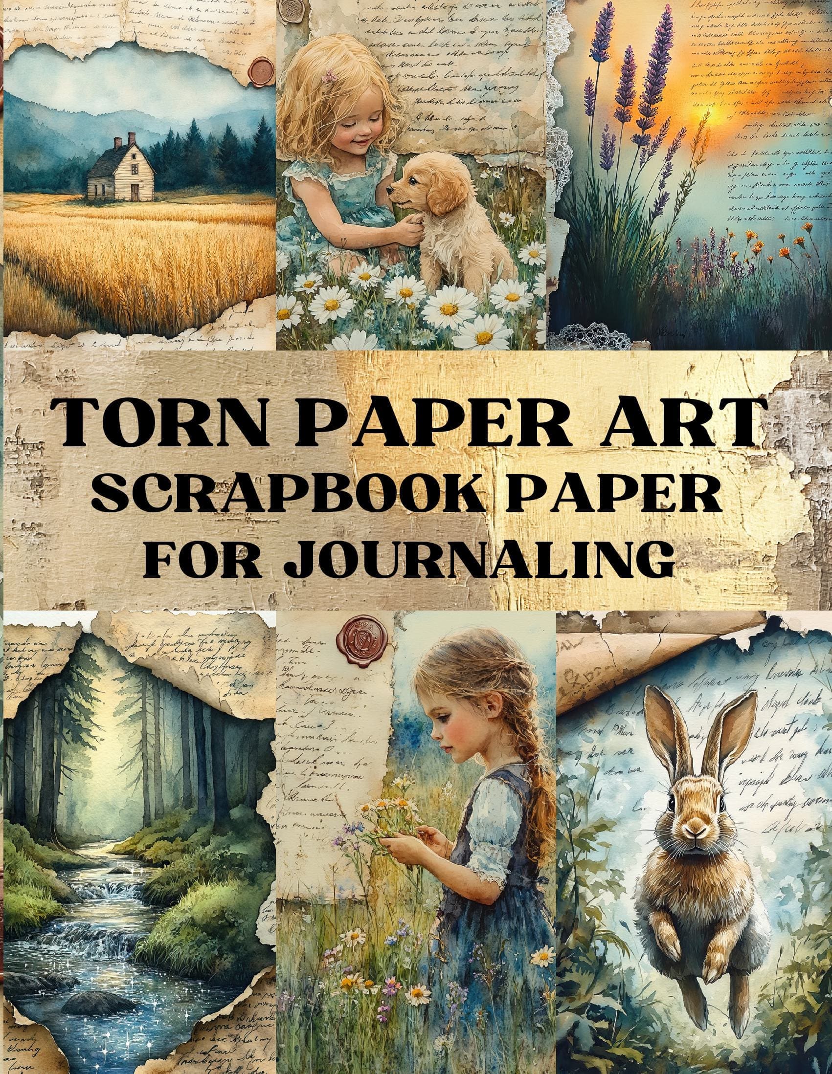 Torn Paper Art Scrapbook Paper