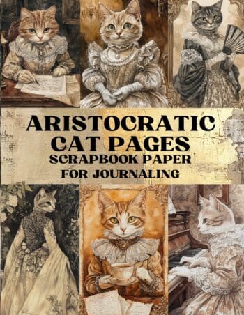 Aristocratic Cat Pages Scrapbook Paper