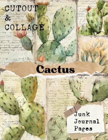 Cutout and Collage Cactus Scrapbook Paper