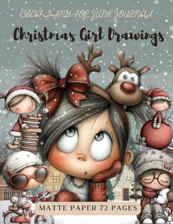 Crafting for Junk Journals Christmas Girl Drawings Ephemera Book