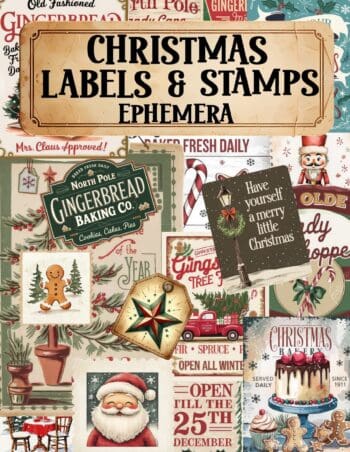 Christmas Labels and Stamps Ephemera Book