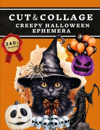 Cut and Collage Creepy Halloween Ephemera Book