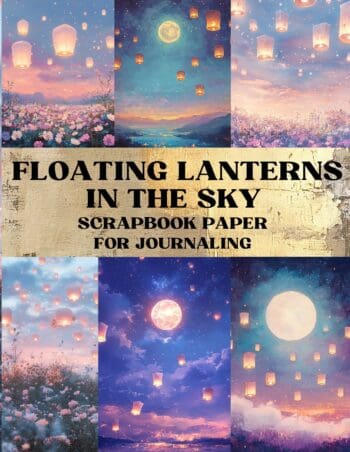 Floating Lanterns In the Sky Scrapbook Paper