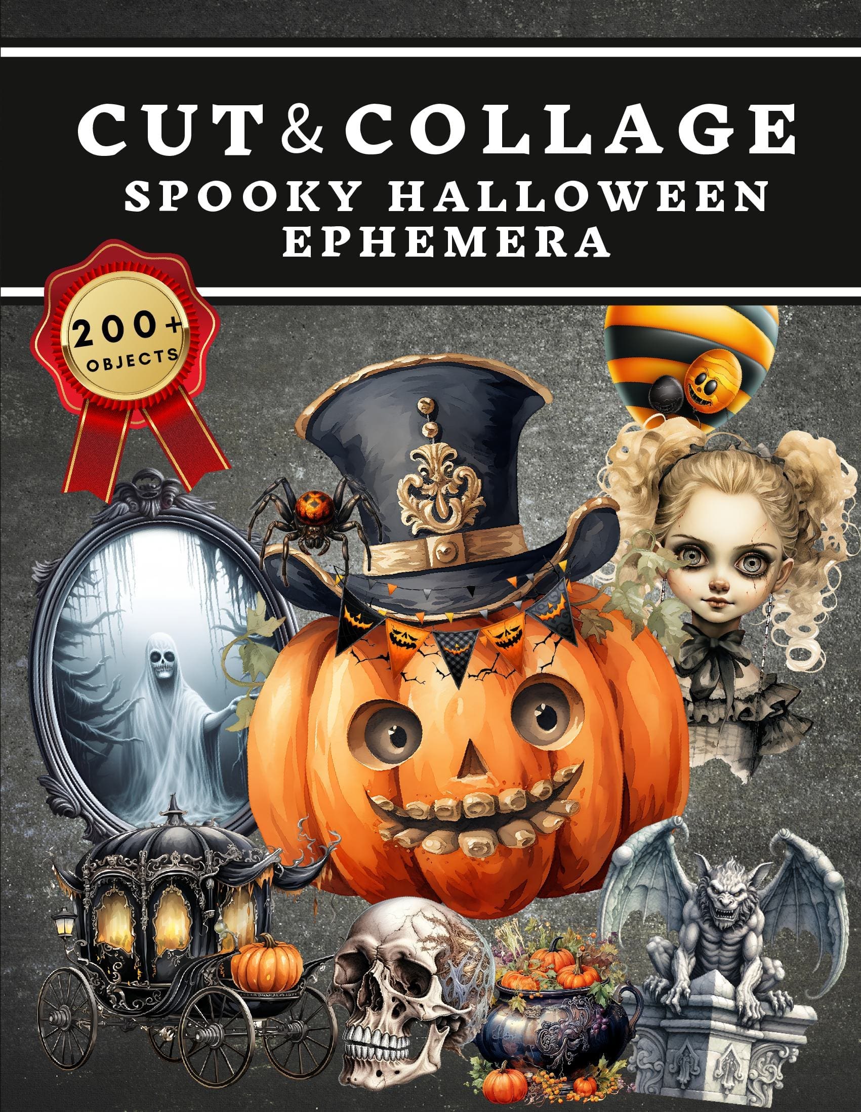 Cut and Collage Spooky Halloween Ephemera Book