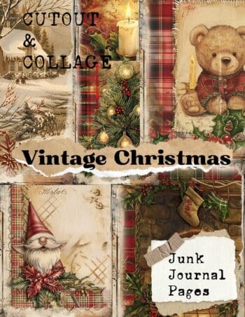 Cutout and Collage Vintage Christmas Scrapbook Paper