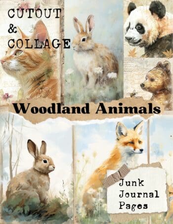 Cutout and Collage Woodland Animals Scrapbook Paper