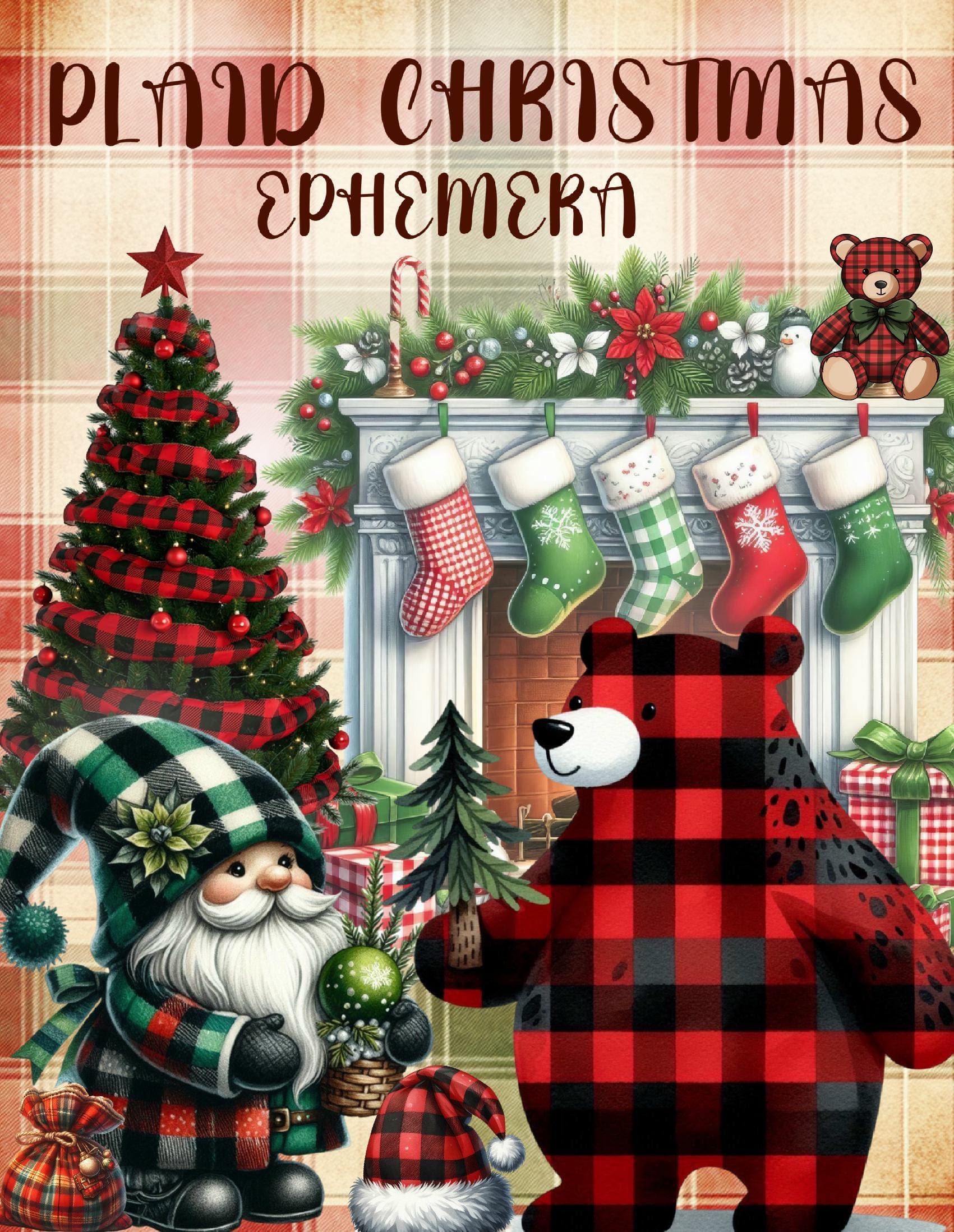 Plaid Christmas Ephemera Book