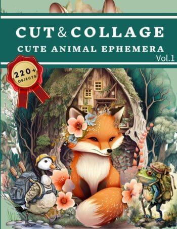 Cut and Collage Cute Animal Ephemera Book