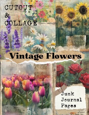 Cutout and Collage Vintage Flowers Scrapbook Paper