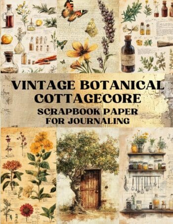 Vintage Botanical Cottagecore Scrapbook Paper