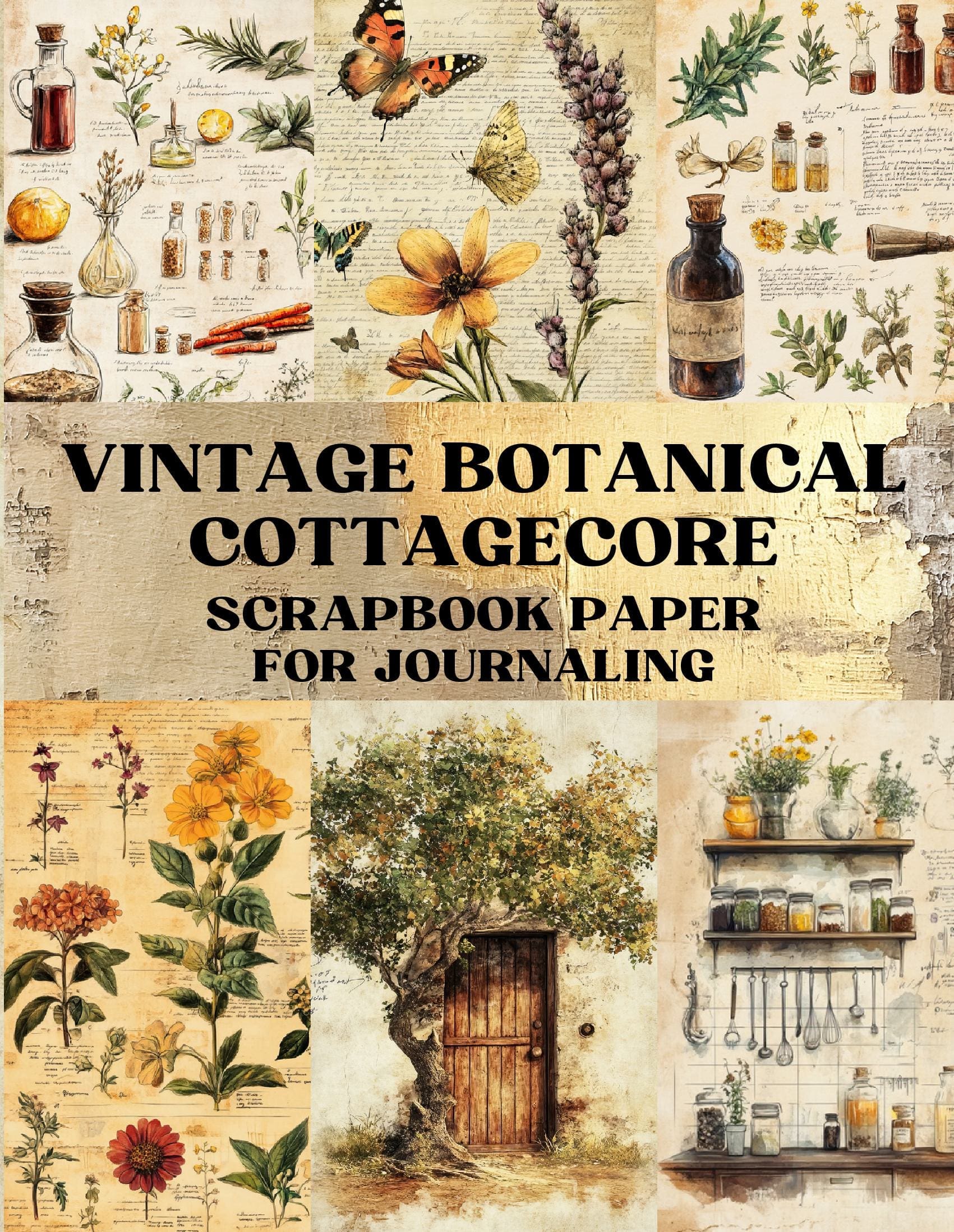 Vintage Botanical Cottagecore Scrapbook Paper