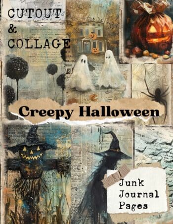 Cutout and Collage Creepy Halloween Scrapbook Paper