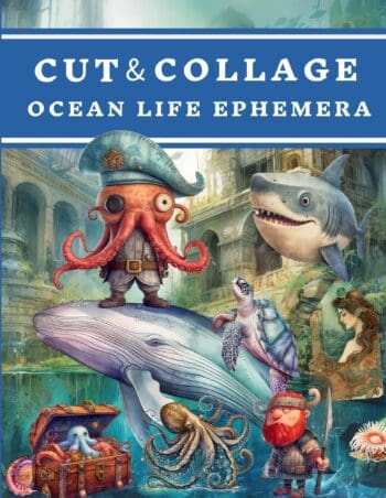 Cut and Collage Ocean Life Ephemera Book