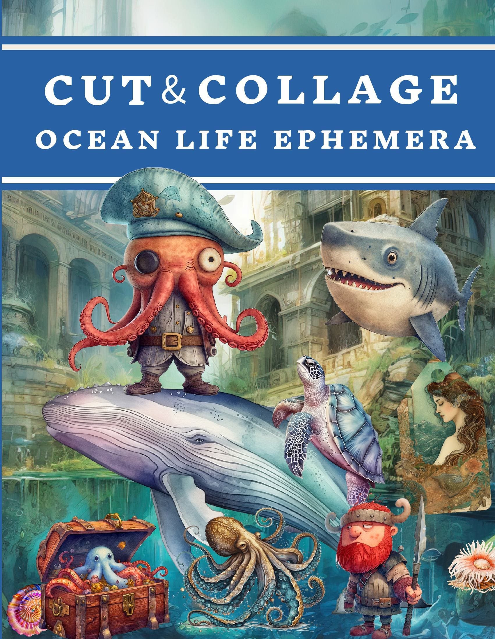 Cut and Collage Ocean Life Ephemera Book