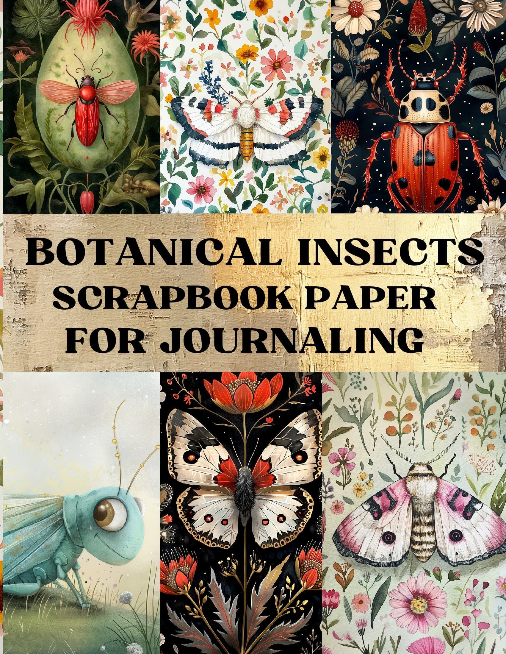 Botanical Insects Scrapbook Paper