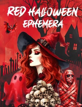 Red Halloween Ephemera Book