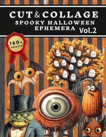 Cut and Collage Spooky Halloween Ephemera Book Vol.2