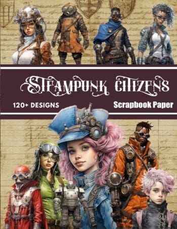 Steampunk Citizens Scrapbook Paper