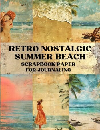 Retro Nostalgic Summer Beach Scrapbook Paper