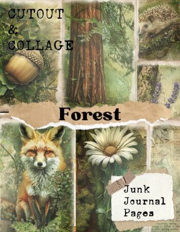 Cutout and Collage Forest Scrapbook Paper