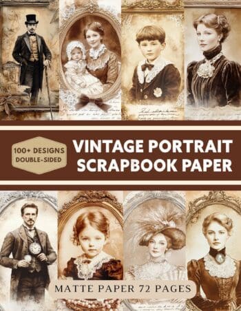 Vintage Portrait Scrapbook Paper
