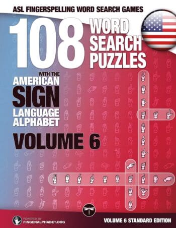 108 Word Search Puzzles with the American Sign Language Alphabet, Volume 06