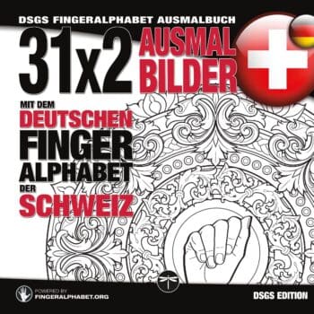 31x2 Ausmalbilder mit dem deutschen Fingeralphabet der Schweiz