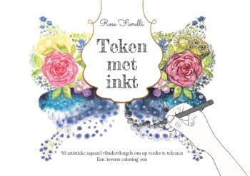 Teken met inkt: 50 artistieke aquarel vlindervleugels om op verder te tekenen: Een 'reverse coloring' reis - Hardcover
