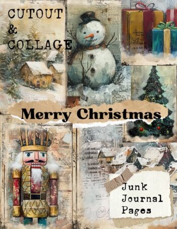 Cutout and Collage Merry Christmas Scrapbook Paper