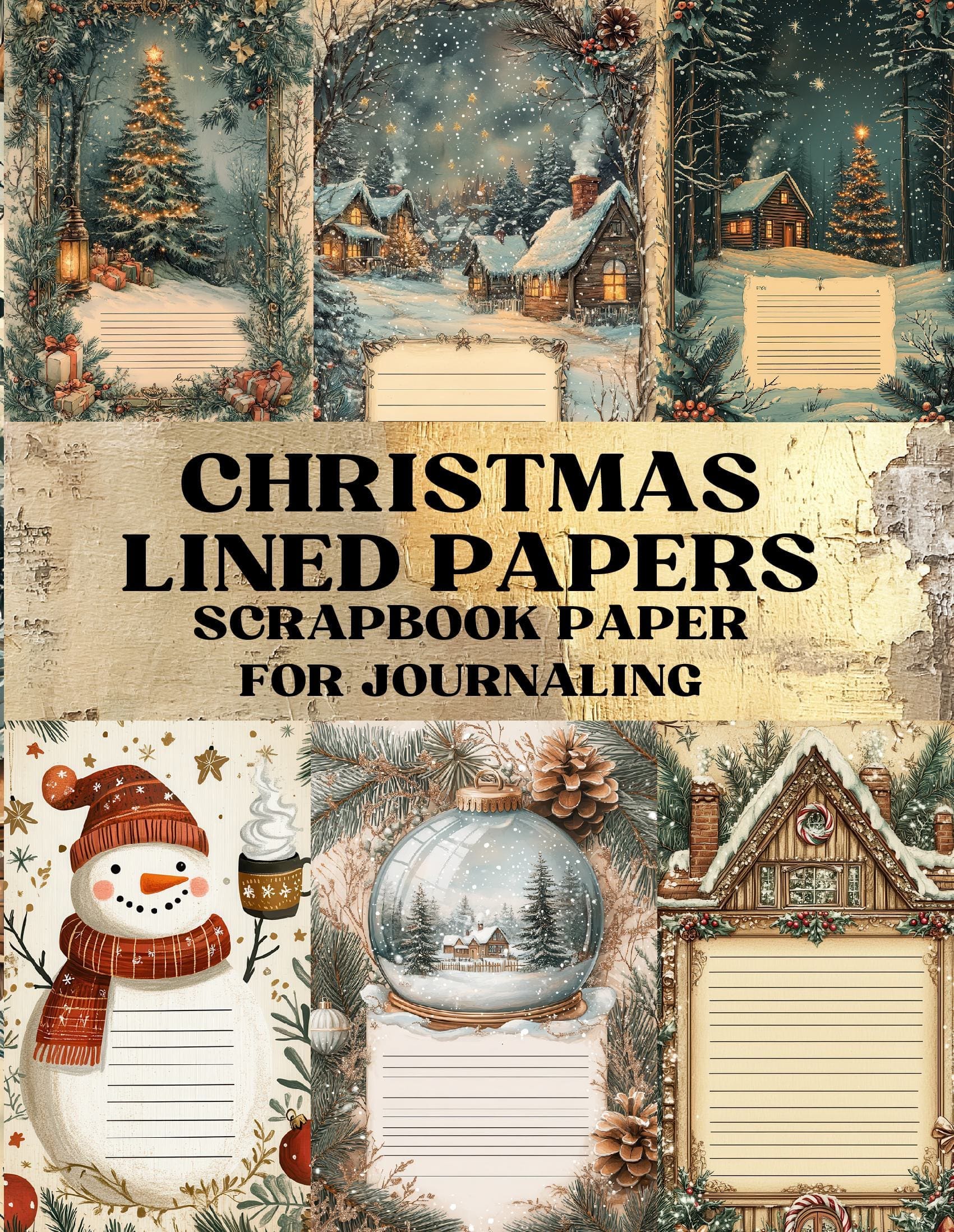 Christmas Lined Papers Scrapbook Paper