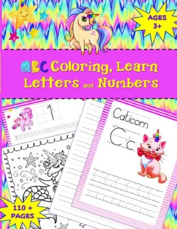 ABC Coloring Learn Letters and Numbers – Magic Rainbow Unicorn Friends