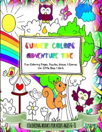 SUMMER COLORS ADVENTURE TIME Activity Book for Kids Ages 6-8