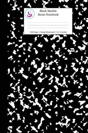 Black Marble Steno Notebook